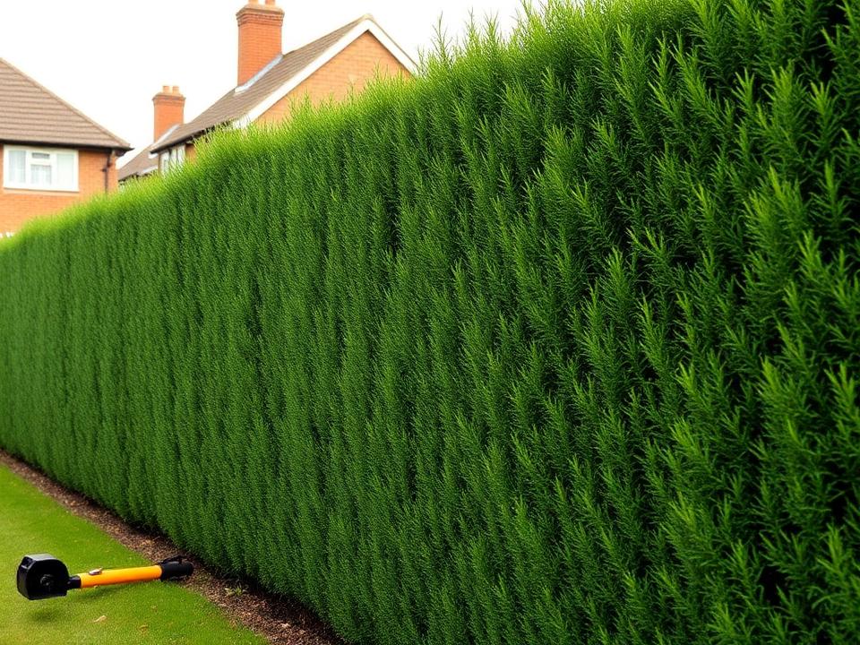 Freshly cut garden hedge at a Shrewsbury property